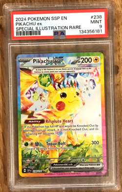2024 Pokemon Pikachu Ex Surging Sparks Special Illustration Rare 238/191 PSA 9 - Image 1