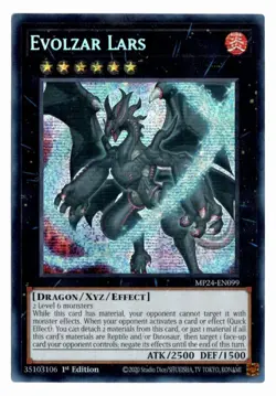 Yu-Gi-Oh! Evolzar Lars MP24-EN099 Prismatic Secret Rare - Image 1