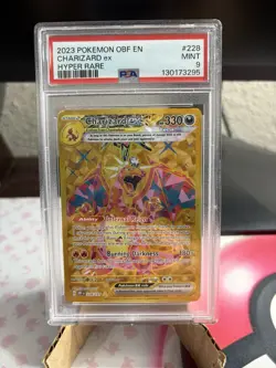Pokemon TCG Charizard EX Obsidian Flames Holo Hyper Rare Card 228/197 PSA 9 - Image 1