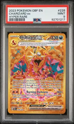 Pokemon TCG Charizard EX Obsidian Flames Holo Hyper Rare Card 228/197 PSA 9 - Image 1