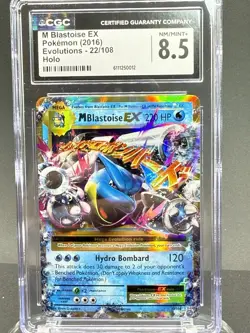 CGC 9 MINT M Blastoise EX 2016 Evolutions 22/108 Holo Pokemon Card - Image 1