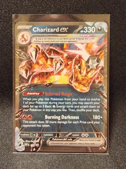 Pokemon Charizard EX Promo Card 196 SV Scarlet & Violet cards Promo - Image 1