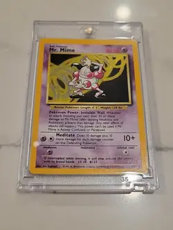 Vintage 1999 Pokemon TCG Jungle Unlimited Mr. Mime Holo 6/64 Card - No Symbol!! - Image 1