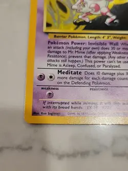 Vintage 1999 Pokemon TCG Jungle Unlimited Mr. Mime Holo 6/64 Card - No Symbol!! - Image 3