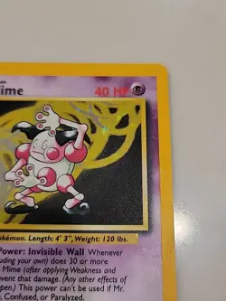 Vintage 1999 Pokemon TCG Jungle Unlimited Mr. Mime Holo 6/64 Card - No Symbol!! - Image 5
