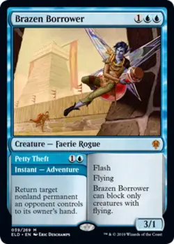 1 x Brazen Borrower // Petty Theft - Foil - Throne of Eldraine - Light Play - MT - Image 1