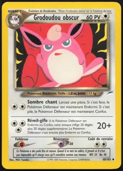 Carte Pokemon Grodoudou obscur 40/105 Neo Destiny Francais - Image 1