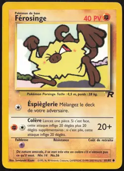 Carte Pokemon Ferosinge 61/82 Team Rocket Francais - Image 1