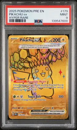 2025 POKEMON PRE EN-PRISMATIC EVOLUTIONS HYPER RARE #179 PIKACHU EX PSA 9 - Image 1