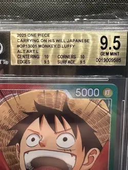 2025 JPN One Piece TCG OP13-001 Monkey D. Luffy Leader Alt Art BGS9.5 - Image 3