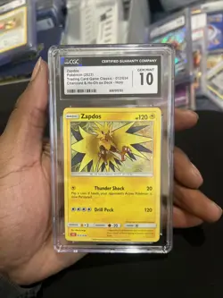 CGC 10 Gem Mint Zapdos Holo 012/034 Trading Card Game Classic CLC Pokemon Card - Image 1