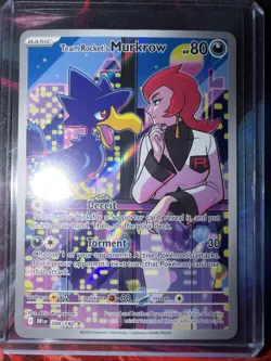 Pokemon TCG Destined Rivals Team Rockets Murkrow Card 200/182 Illustration Rare - Image 1