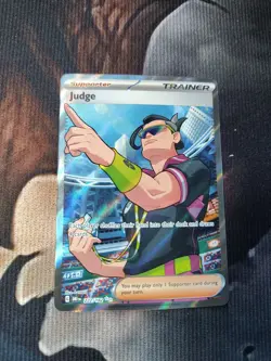 Judge 222/182 Pokemon TCG Destined Rivals Full Art Secret Rare Card NM Condition - Image 1