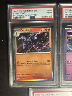 Pokemon Lot Of 3 STAFF Promo PSA 9s Phantasmal Flames Prerelease Cards - Image 2