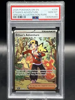 Pokemon TCG - Ethan's Adventure - 236/182 - SIR - Destined Rivals - PSA 10 - Image 1