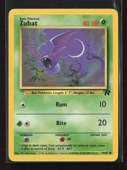 Zubat 70/82 Common Team Rocket Pokemon HP - Image 2