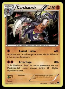 Carte Pokemon CARCHACROK 70/122 Holo XY9 Rupture Turbo FR - Image 1