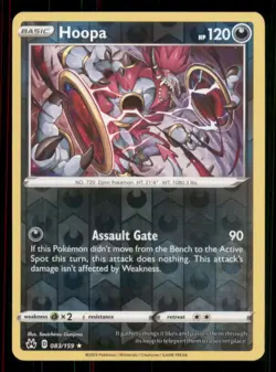 Hoopa Crown Zenith #083/159 Rare Reverse Holo Pokemon LP - Image 1
