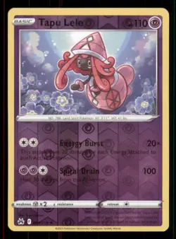 Tapu Lele Crown Zenith #064/159 Rare Reverse Holo Pokemon LP - Image 1