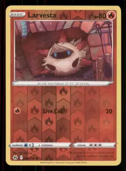 Larvesta Crown Zenith #024/159 Common Reverse Holo Pokemon LP - Image 1