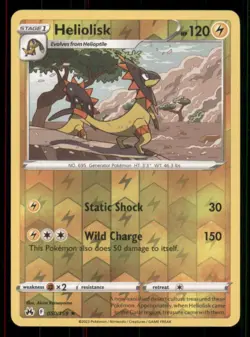 Heliolisk Crown Zenith #050/159 Rare Reverse Holo Pokemon LP - Image 1