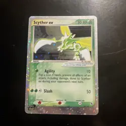 2003 Pokemon EX Ruby & Sapphire Scyther ex #102/109 Ultra Rare Holo Vintage - Image 1