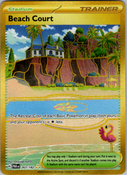 Beach Court 263/182 Pokemon TCG S&V Paradox Rift Gold Secret Rare NM - Image 1