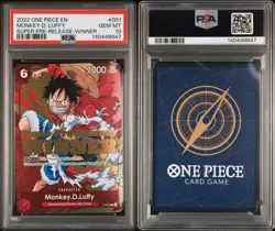 2022 ONE PIECE PROMOS SUPER PRE-RELEASE-WINNER #001 MONKEY D. LUFFY PSA 10 - Image 3