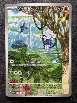 Meditite 153/142 Illustration Rare SV07: Stellar Crown Pokemon Card NM - Image 1