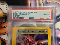 2003 Pokemon ~ Best of Game Promo ~ Rocket's Scizor #4 ~ PSA 8 NM-MT - Image 2