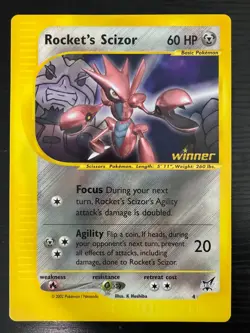 2002 Pokemon TCG | Best of Game Promo | Rocket's Scizor 4 | LP | JUMBO Oversize - Image 1