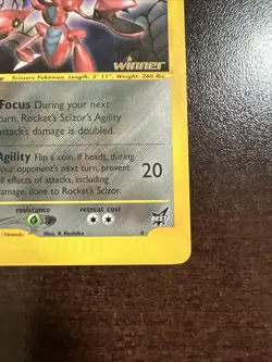 Rocket’s Scizor 4 Gold Winner Best Of Game Pokemon Promo BENT - Image 4