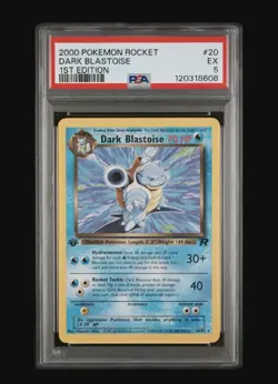 Pokemon TCG 2000 Dark Blastoise 20/82 Team Rocket 1st Edition Non Holo PSA 5 - Image 1