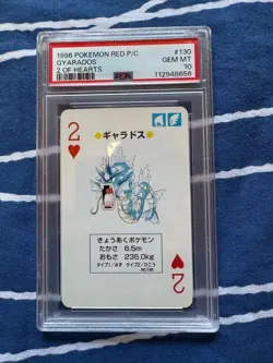 PSA 10 Gyarados Pokemon Red Version Playing Card 2 of Hearts Charizard - Image 2