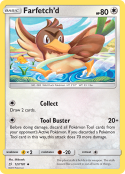 Farfetch'd 127/181 Team Up Reverse Holo Pokemon Card NM - Image 1