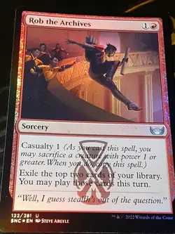 Rob the Archives FOIL , Streets New Capenna , NM ,MTG,FREE SHIPPING - Image 2