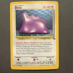 Ditto Holo Rare 3/62 Fossil 1999 Pokemon TCG - MP - Image 1