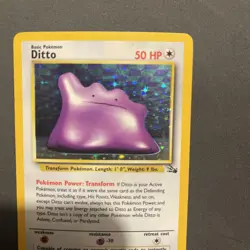 Ditto Holo Rare 3/62 Fossil 1999 Pokemon TCG - MP - Image 2