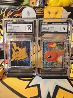 2000 MERLIN POKEMON 2 PIKACHU AND CHARMANDER-HOLO #15/78 CGC 10/9 - Image 1
