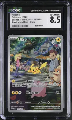 CGC 8.5 Pokemon TCG Scarlet & Violet 151 Pikachu #173 Illustration Rare - Image 1