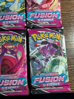 Pokemon TCG Sword & Shield Fusion Strike Booster Pack Art Set (4 Packs) - Image 4