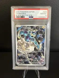 Pokemon 2025 SVP EN-SV Black Star Promo #209 Thundurus Black Bolt PC ETB PSA 10 - Image 1