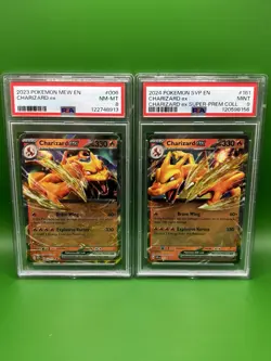 Pokemon TCG Charizard EX 161 & 6/165 PSA Bundle Grade 8 & 9! - Image 1