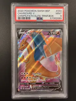 *BUNDLE* TWO Pokemon SWSH Charizard V #50 Champions Path ETB Promos PSA 9 - Image 3