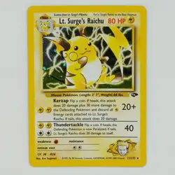 Lt. Surge's Raichu 11/132 Holo Rare Gym Challenge Pokemon Card - Image 1