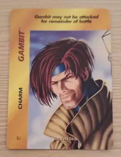 1995 Marvel Overpower CCG TCG Gambit Charm Fleer X-Men Card BJ - Image 1