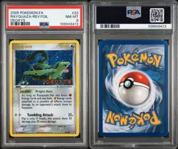 2005 POKEMON EX DEOXYS #22 RAYQUAZA-REVERSE FOIL PSA 8 - Image 2