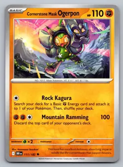 Pokemon TCG SV10: Destined Rivals Cornerstone Mask Ogerpon 111/182 - Image 1