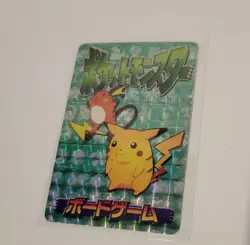 Holo Pikachu Raichu Pokemon Prism Foil Sticker Mew on Back Vintage Japan - Image 1