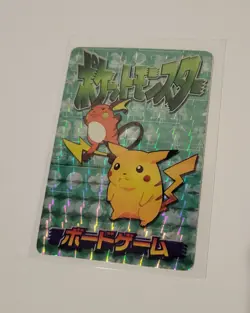 Holo Pikachu Raichu Pokemon Prism Foil Sticker Mew on Back Vintage Japan - Image 3